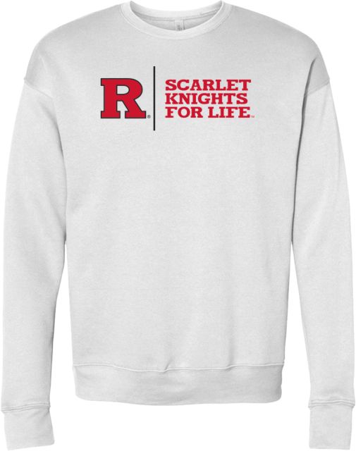 Rutgers Bella + Canvas Fleece Crew Scarlet Knights For Life Flat - ONLINE ONLY