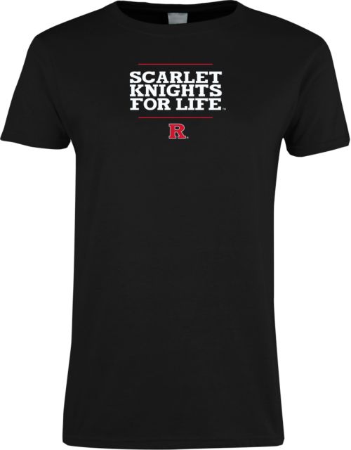 Rutgers Womens Short Sleeve Tee Scarlet Knights For Life Stacked - ONLINE ONLY