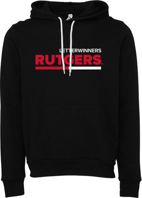 Rutgers Bella + Canvas Fleece Hood Rutgers Letterwinners Double Block - ONLINE ONLY
