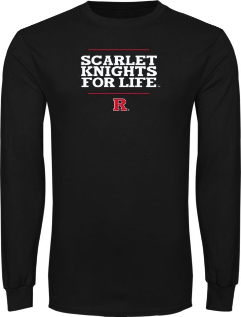 Rutgers Long Sleeve T Shirt Scarlet Knights For Life Stacked - ONLINE ONLY