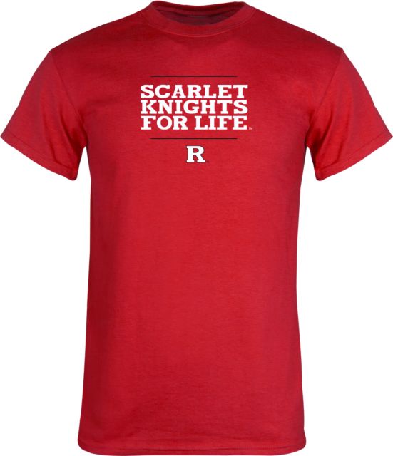 Rutgers T Shirt Scarlet Knights For Life Stacked - ONLINE ONLY