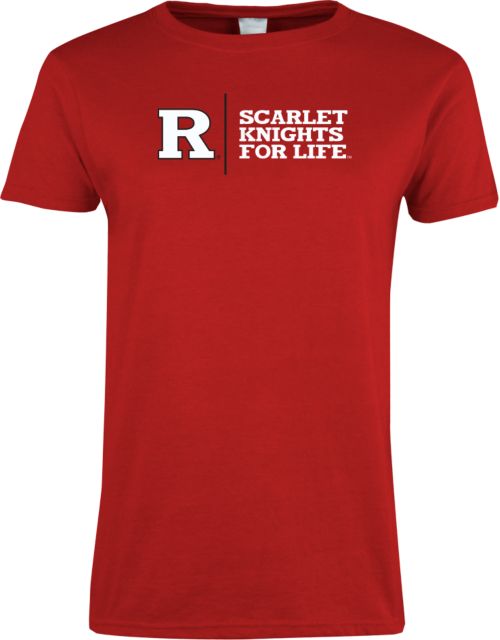 Rutgers Womens Red Short Sleeve Tee Scarlet Knights For Life Flat - ONLINE ONLY