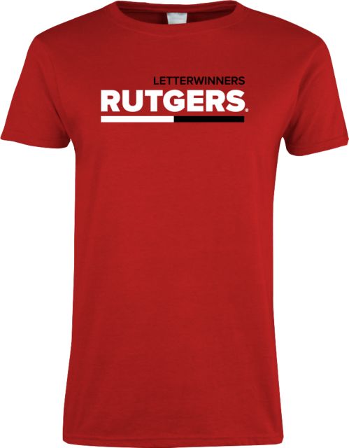 Rutgers Women's Short Sleeve Tee Rutgers Letterwinners Double Block - ONLINE ONLY