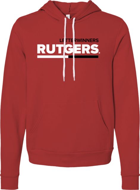 Rutgers Bella + Canvas Fleece Hood Rutgers Letterwinners Double Block - ONLINE ONLY
