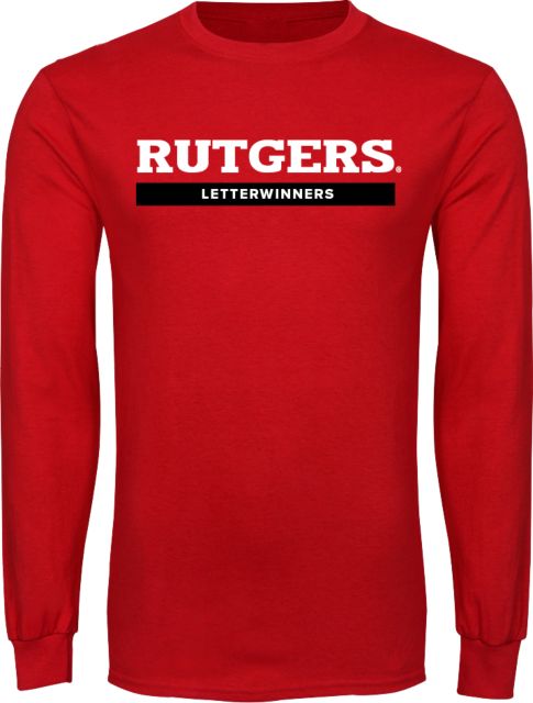 Rutgers Long Sleeve T Shirt Rutgers Letterwinners Block - ONLINE ONLY