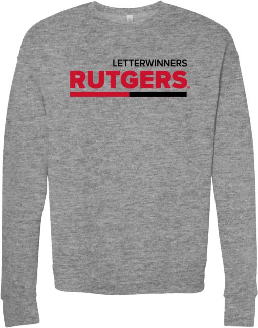 Rutgers Bella + Canvas Fleece Crew Rutgers Letterwinners Double Block - ONLINE ONLY