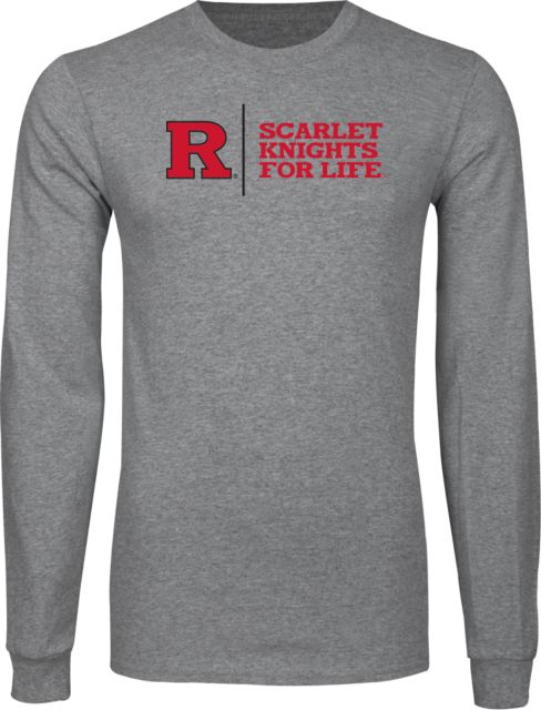 Rutgers Long Sleeve T Shirt Scarlet Knights For Life Flat - ONLINE ONLY