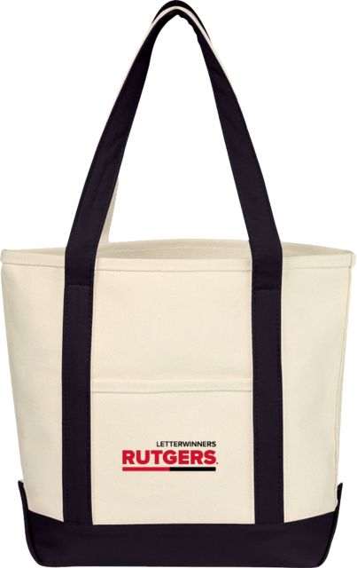 Rutgers Cotton Canvas Tote Bag Rutgers Letterwinners Double Block - ONLINE ONLY