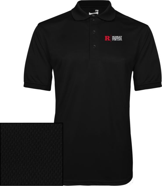 Rutgers Dry Mesh Polo Scarlet Knights For Life Flat - ONLINE ONLY