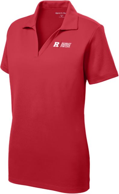 Rutgers Womens Dry Mesh Polo Scarlet Knights For Life Flat - ONLINE ONLY