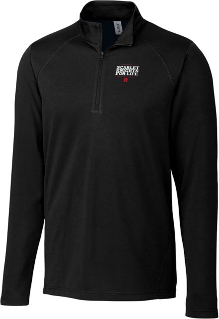 Rutgers C&B Clique Ice Pique Half Zip Scarlet Knights For Life Stacked - ONLINE ONLY