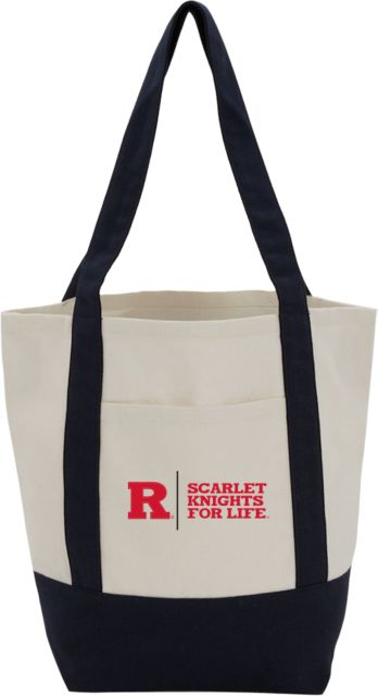 Rutgers Mini Recycled 8oz Cotton Canvas Tote Scarlet Knights For Life Flat - ONLINE ONLY