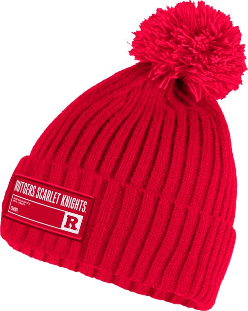 Rutgers Scarlet Knights Rubbed Pom Beanie
