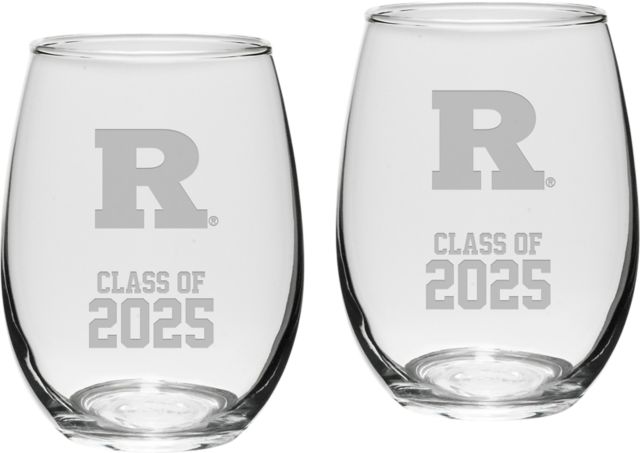 Rutgers Scarlet Knights Class of 2025 Set of 2 - 21 oz Stemless Wine Glass - ONLINE ONLY