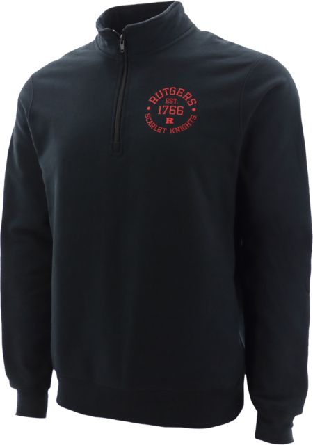 Rutgers Scarlet Knights Est Circle Left Chest Men's 1/4 Zip Pullover Sweatshirt