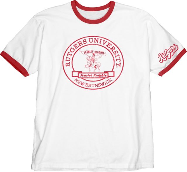 Rutgers Scarlet Knights Retro Vintage Ringer Short Sleeve T-Shirt