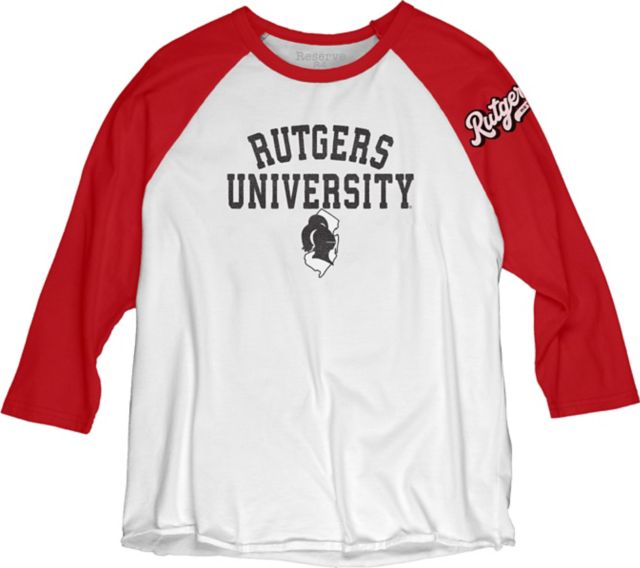 Rutgers Scarlet Knights Retro Vintage Premium Raglan Long Sleeve T-Shirt