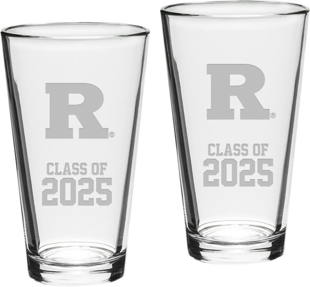 Rutgers Scarlet Knights Class of 2025 Set of 2 - 16 oz Glass - ONLINE ONLY