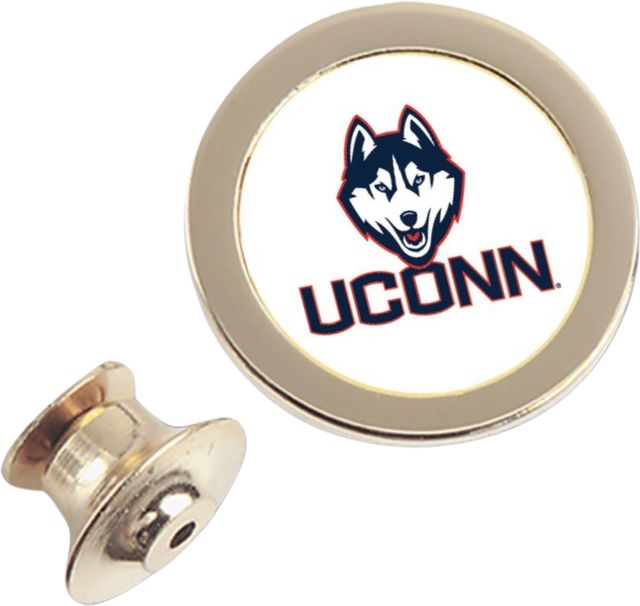 UConn Huskies CSI Gold Lapel Pin With Colored Medallian