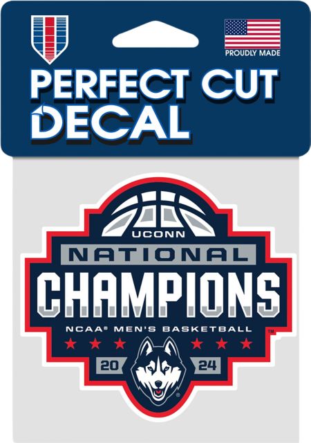 UConn Huskies Men's Basketball 2024 National Champions 4x4 Perfect Cut Decal