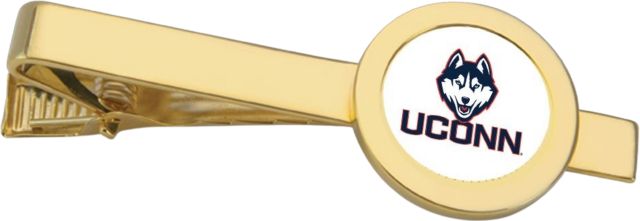 UConn Huskies CSI Gold Tie Bar With Colored Medallian