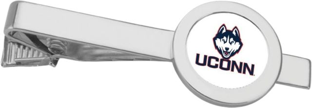 UConn Huskies CSI Silver Tie Bar With Colored Medallian