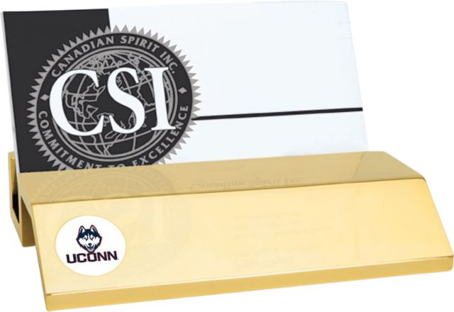 UConn Huskies CSI Gold Card Holder With Colored Medallion
