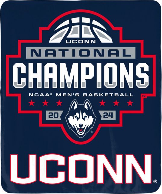 UConn Huskies Men's Basketball 2024 National Champions 50x60 Blanket