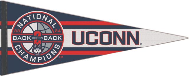 UConn Huskies Men's Basketball 2024 Back to Back National Champions 12 x 30 Premium Pennant
