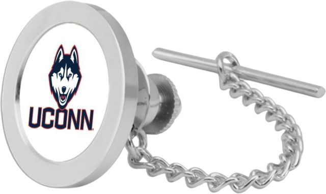 UConn Huskies CSI Silver Tie Tack/Lapel Pin Gift Boxed With Colored Medallion