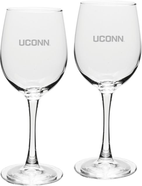 University of Connecticut Set of 2 White Wine Glass - 12 oz
