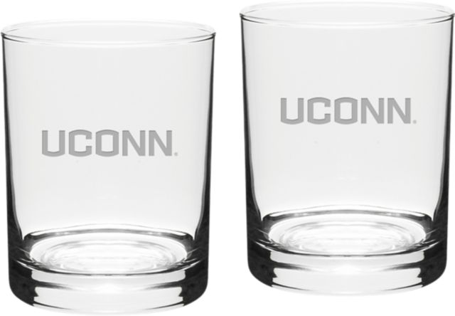 University of Connecticut Set of 2 Double Old Fashion - 14 oz