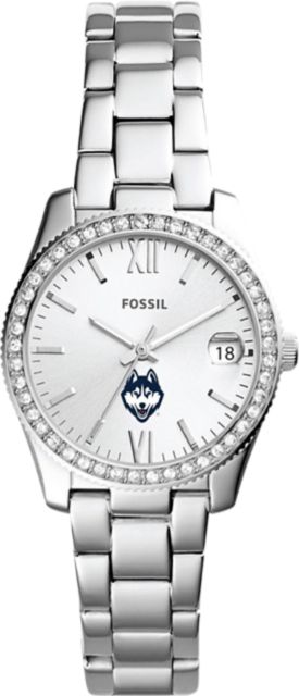 University of Connecticut Fossil Scarlette Mini Three-Hand Date Stainless Steel Watch