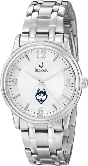 University of Connecticut Bulova Men's Silver Watch