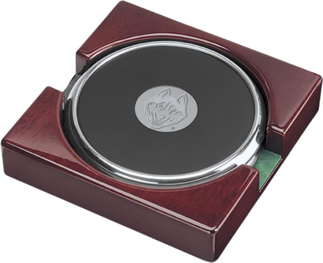 University of Connecticut Two Round Silver Coaster