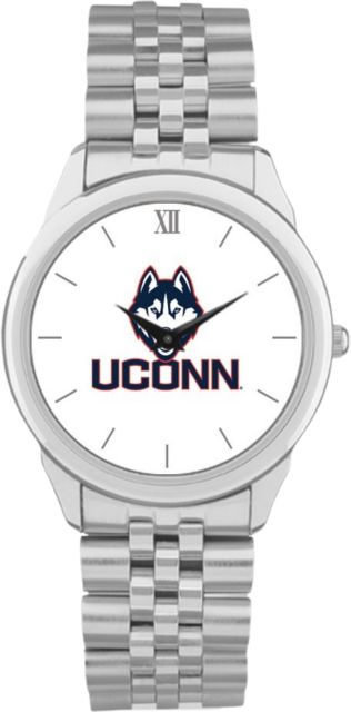 UConn Huskies CSI Men's Silver Rolled Link Withristwithatch (Gift Box) With Colored Medallion