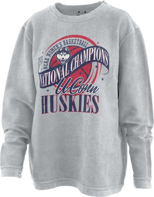 UConn Huskies Women's Basketball 2025 National Champions Women's Corded Crewneck Sweatshirt