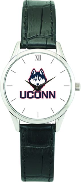 UConn Huskies CSI Women's Stainless Steel Wristwatch (Gift Boxed) With Color Medallion