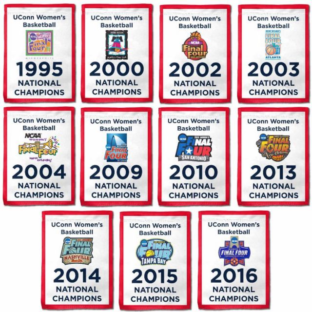 UConn Huskies Women's Basketball 11 Time National Champions Mini Replica Banner 13"x18"