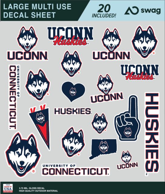 UConn Huskies Large Sticker Sheet