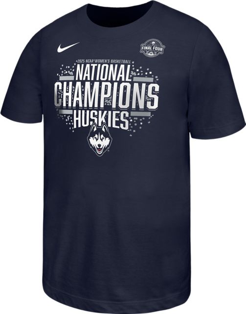 UConn Huskies Women's Basketball 2025 National Champions Locker Room Short Sleeve T-Shirt