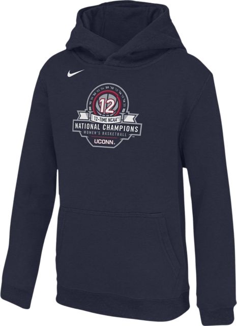 UConn Huskies Women's Basketball 12 Time National Champion Youth Hooded Sweatshirt