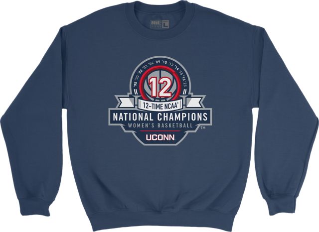 UConn Huskies Women's Basketball 2025 12X National Champions Crewneck  Sweatshirt