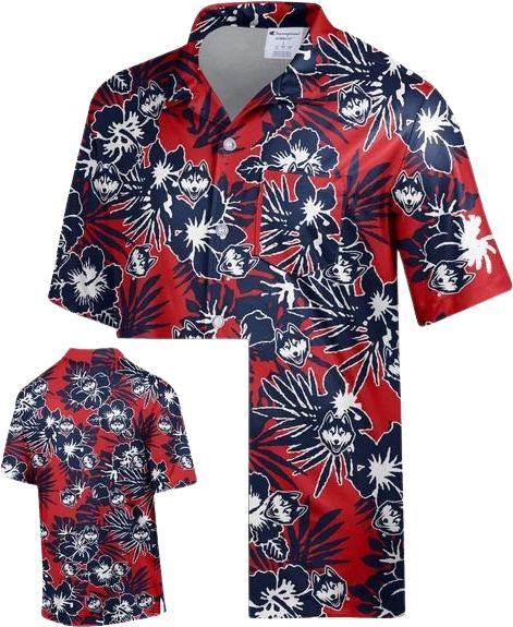 UConn Huskies Floral Camp Shirt