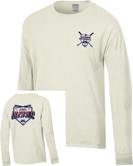 UConn Huskies Baseball Home Base Long Sleeve T-Shirt