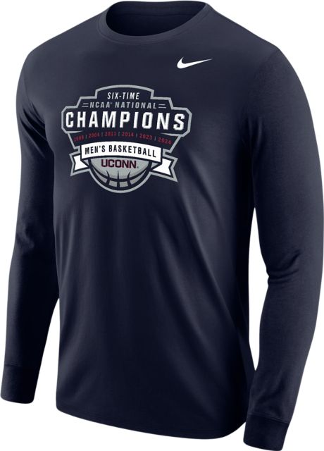 UCONN Men's Basketball Six Time NCAA National Champions Long Sleeve Tee