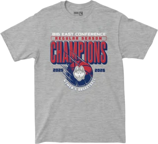 UConn Huskies Women's Basketball Big East Regular Season Champions Short Sleeve T-Shirt