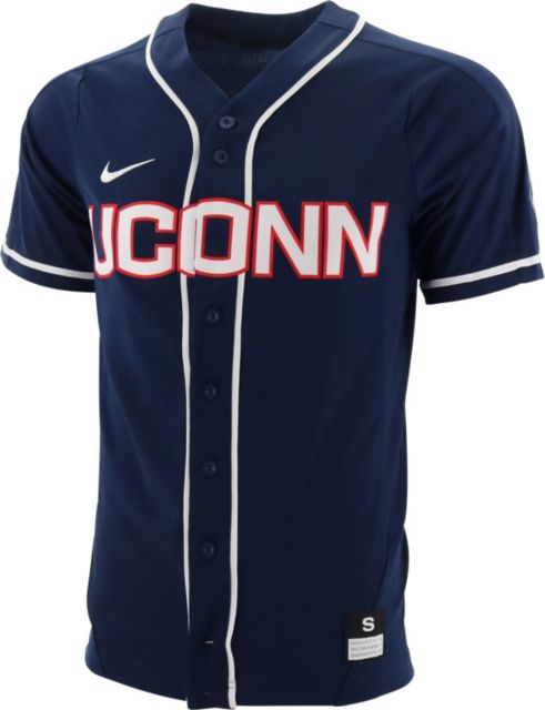UConn Huskies Nike Replica Full Button Baseball Jersey Navy