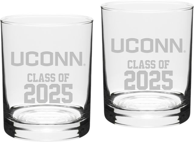 UConn Huskies Class of 2025 Set of 2 - 14 oz Glass - ONLINE ONLY