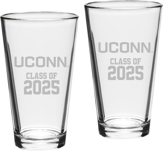 UConn Huskies Class of 2025 Set of 2 - 16 oz Glass - ONLINE ONLY